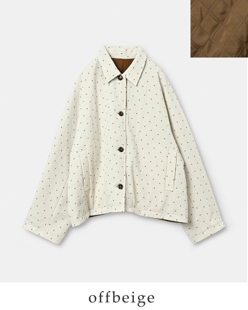 whyto ホワイト ドット リバーシブル キルト ジャケット “dot