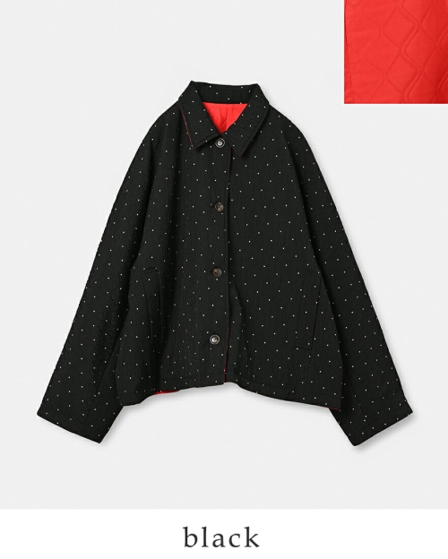 whyto ホワイト ドット リバーシブル キルト ジャケット “dot