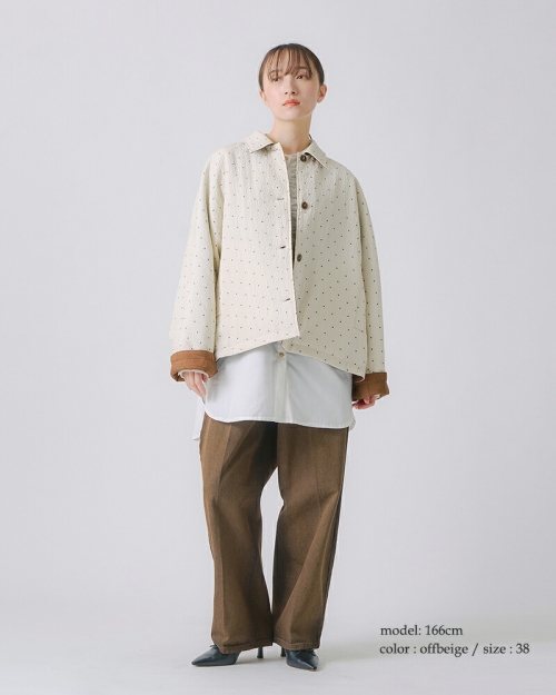 whyto ホワイト ドット リバーシブル キルト ジャケット “dot