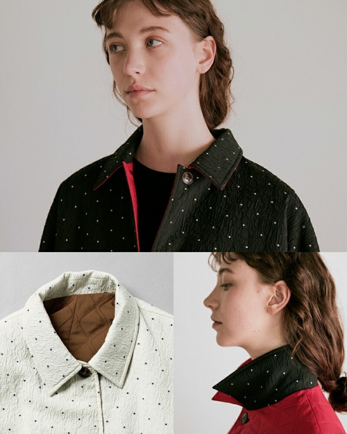 whyto ホワイト ドット リバーシブル キルト ジャケット “dot