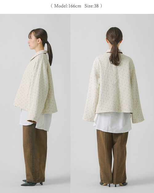 whyto ホワイト ドット リバーシブル キルト ジャケット “dot