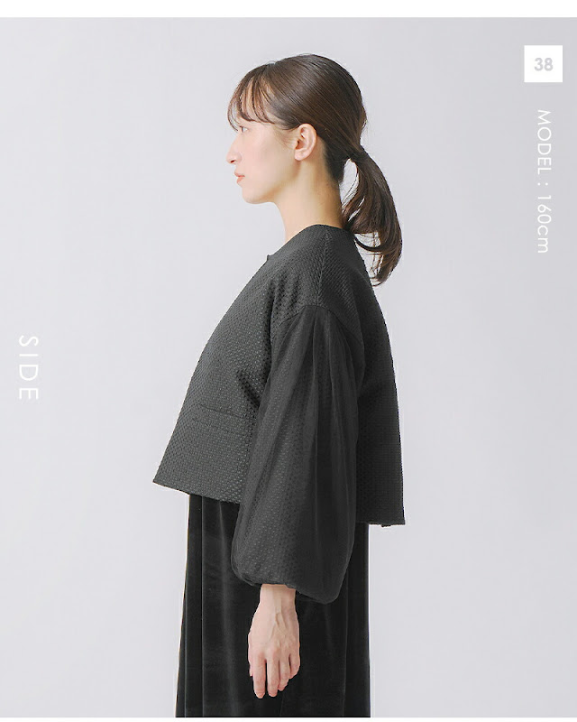 whyto ホワイト チュールレイヤードスリーブ ジャケット tulle layered