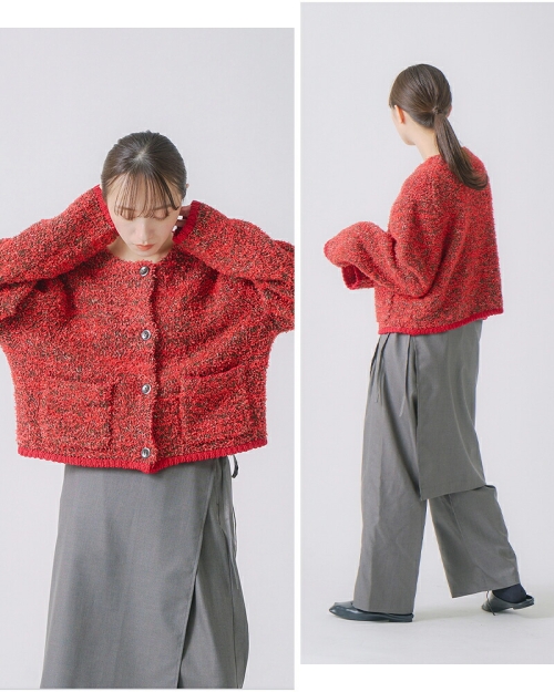 whyto ホワイト ミックス テープヤーン ニット ジャケット “mix