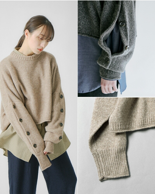 whyto ホワイト  カシミヤ ワイド スクエア ニット “cashmere wide square knit” wht25fkn4037 レディース 2025aw新作 ☆☆ クーポン対象 30%OFF】 whyto ホワイト カシミヤ ワイドスクエアニット “cashmere