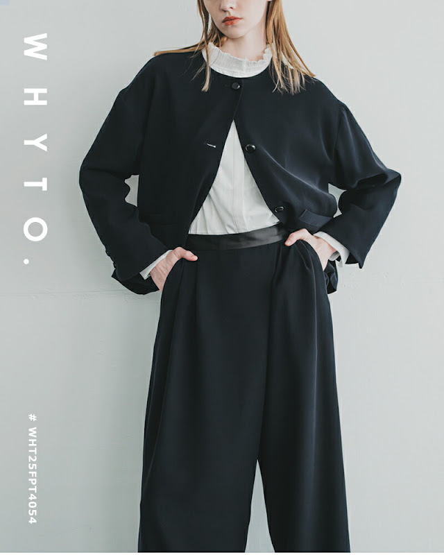 whyto ホワイト アシンメトリー ワイド トラウザーパンツ “asymmetry