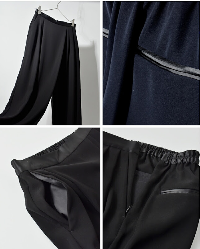 whyto ホワイト アシンメトリー ワイド トラウザーパンツ “asymmetry