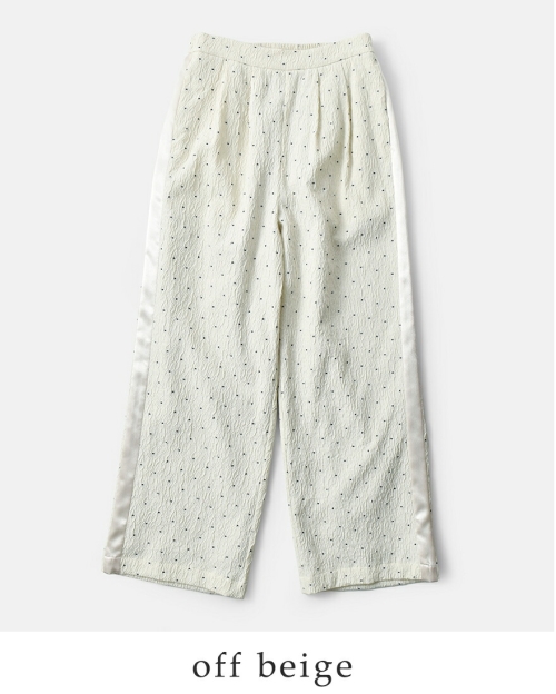 40%OFF】 whyto ホワイト ドット サイドライン パンツ “dot side line