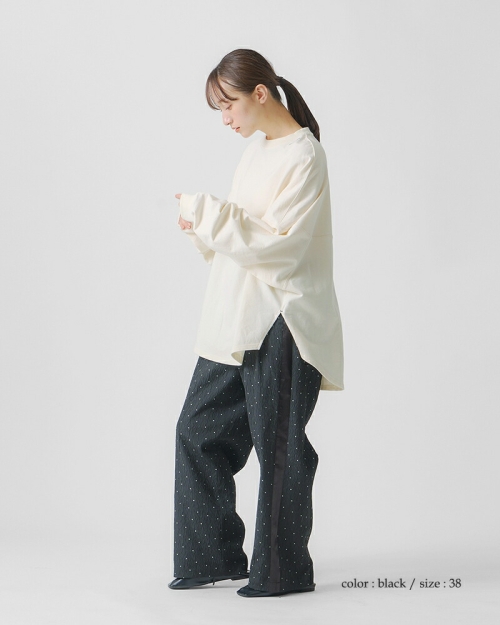whyto ホワイト ドット サイドライン パンツ “dot side line pants