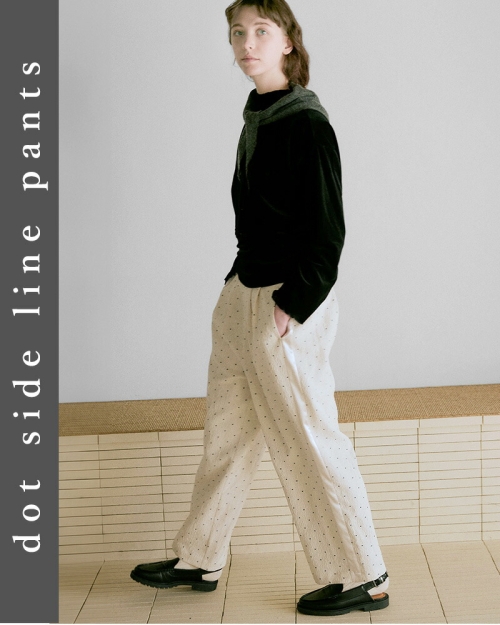 whyto ホワイト ドット サイドライン パンツ “dot side line pants
