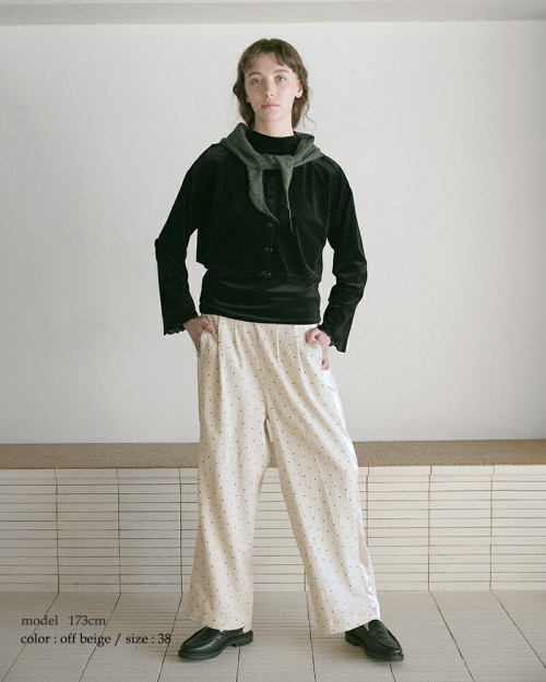 whyto ホワイト ドット サイドライン パンツ “dot side line pants