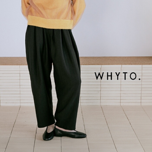 whyto ホワイト タック デザイン トラウザー パンツ “tack design