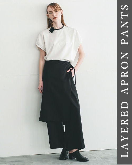 whiz limited /ブライトン エプロンパンツ新品未使用 whyto ホワイト レイヤード エプロン パンツ “layered apron pants
