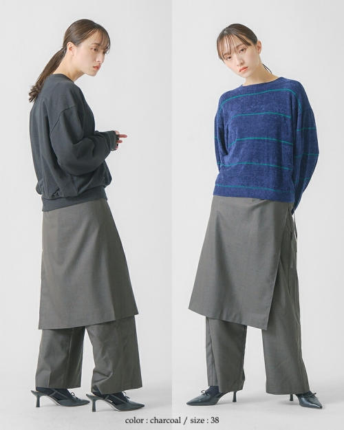 whyto ホワイト レイヤード エプロン パンツ “layered apron pants