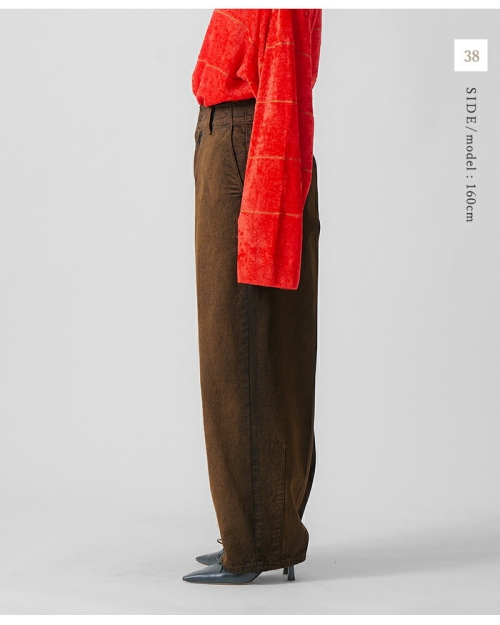 whyto ホワイト センタープレス デニム トラウザー パンツ