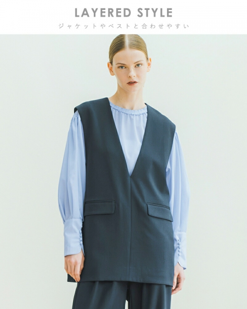 whyto ホワイト プリーツカラー ブラウス “pleats collar blouse