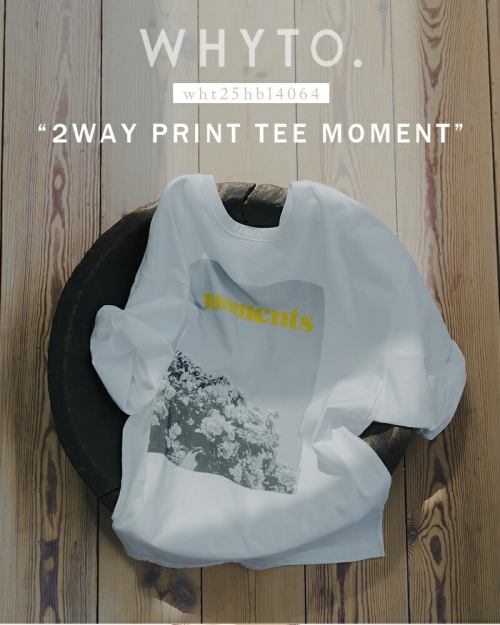 whyto ホワイト 2wayフォトプリントTシャツ “2WAY PRINT TEE