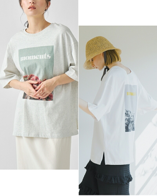 6/11限定割引価格中　　WHYTO 2WAY PRINT TEE MOMENT b apartment｜「WHYTO. / ホワイト」 2WAY PRINT TEE MOMENT