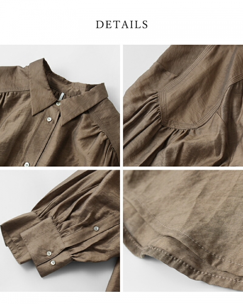 ホワイト ブラウス レディース WHYTO. SHEER VOLUME BLOUSE シアー ブラウス WHT25HBL4065 シャツ 長袖  タックギャザー≪★返品交換対象外≫ whyto ホワイト シアー ボリューム ブラウス “sheer volume