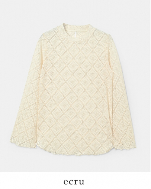 whyto ホワイト フレアスリーブ レース ブラウス “flare sleeves