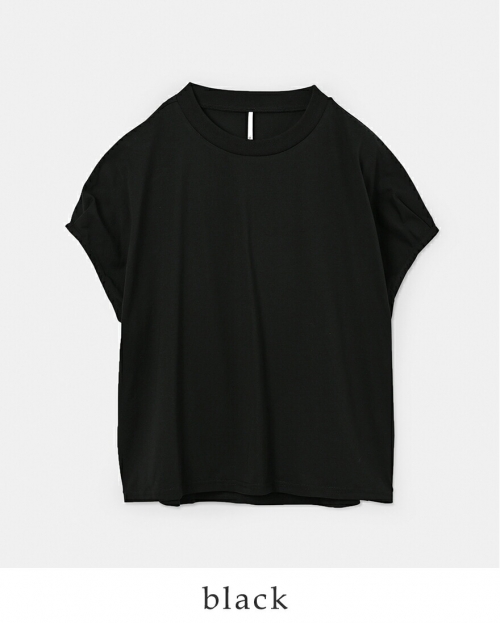 whyto ホワイト コットン ドロップ フレンチスリーブ Tシャツ