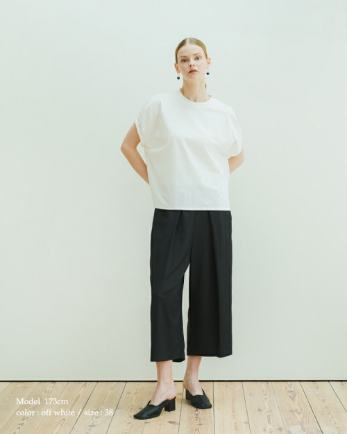 [定番] WHYTO. (ホワイト) Tシャツ フレンチスリーブ クルーネック DROP FRENCH SLEEVES TEE WHT25HBL4071 返品不可 WHYTO.｜コットン ドロップ フレンチスリーブ Tシャツ “drop