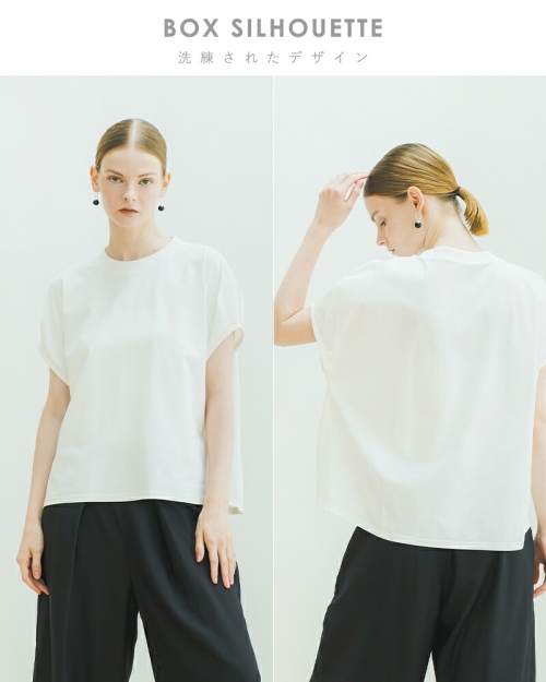 [定番] WHYTO. (ホワイト) Tシャツ フレンチスリーブ クルーネック DROP FRENCH SLEEVES TEE WHT25HBL4071 返品不可 whyto ホワイト フレアスリーブ レース ブラウス “flare sleeves