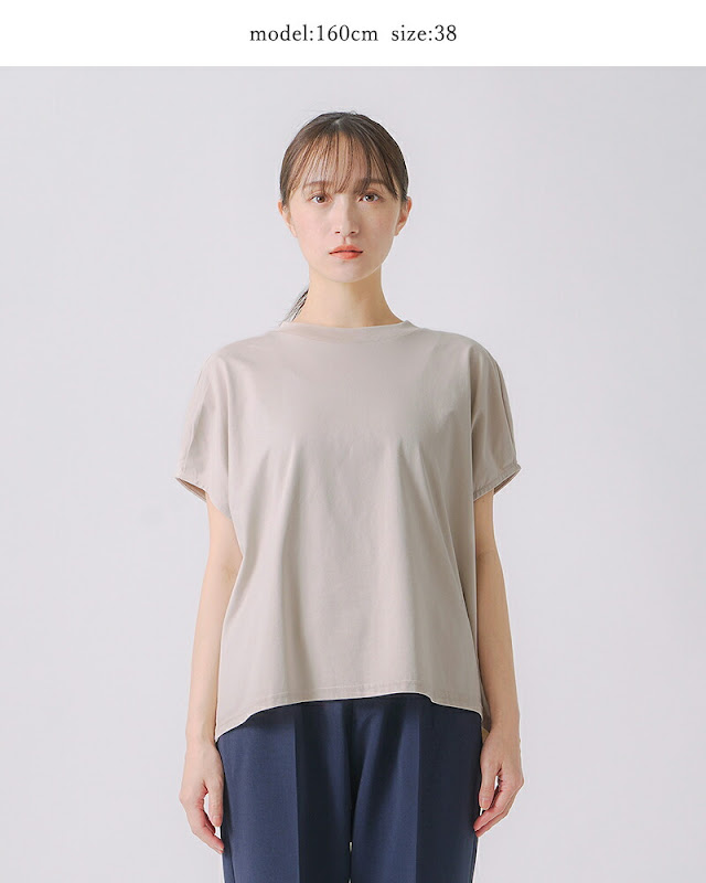 whyto ホワイト コットン ドロップ フレンチスリーブ Tシャツ drop