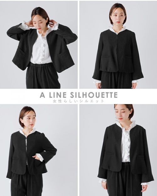 whyto ホワイト Aライン ノーカラー ジャケット “a line jacket whyto ホワイト Aライン ノーカラー ジャケット “a line jacket
