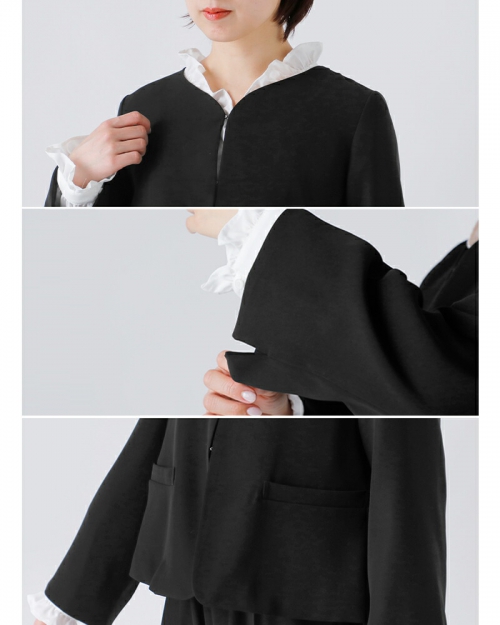whyto ホワイト Aライン ノーカラー ジャケット “a line jacket whyto ホワイト Aライン ノーカラー ジャケット “a line jacket