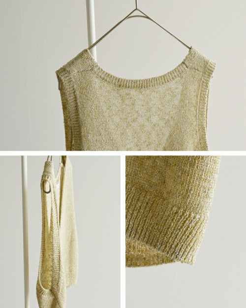 whyto ホワイト グリッター ニット ビスチェ “glitter knit