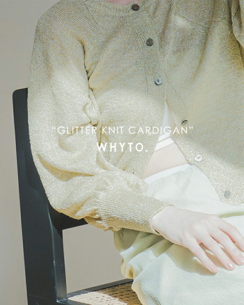 ニット セーター 「WHYTO. / ホワイト」 GLITTER KNIT CARDIGAN レディース WHYTO ニット セーター 「WHYTO. / ホワイト」 GLITTER KNIT