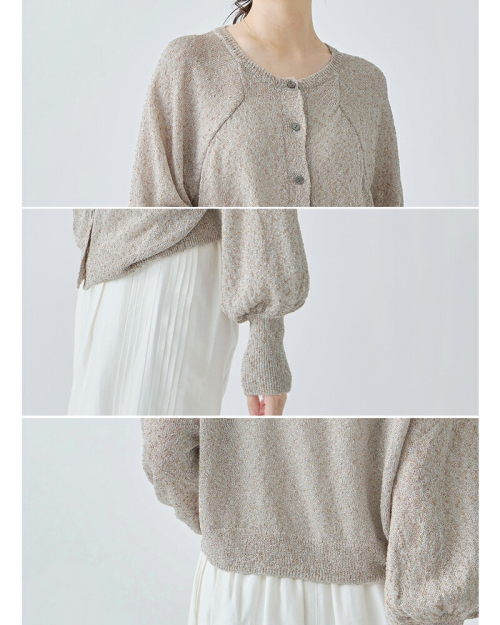 whyto ホワイト グリッター ニット カーディガン “glitter knit