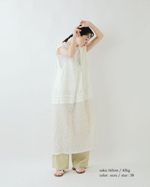 whyto ホワイト レース コンビネーション ドレス “lace