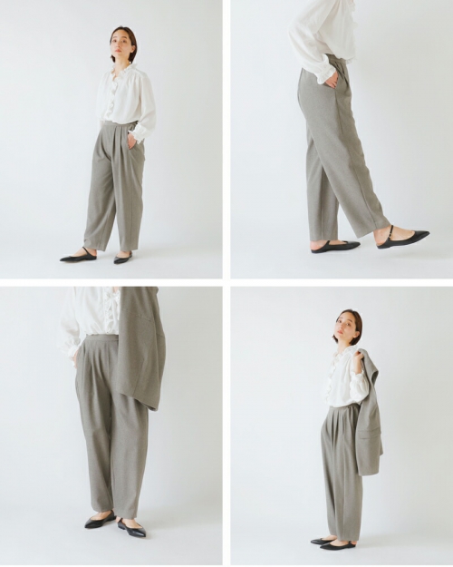 whyto ホワイト ラウンド テーパード パンツ “round tapered