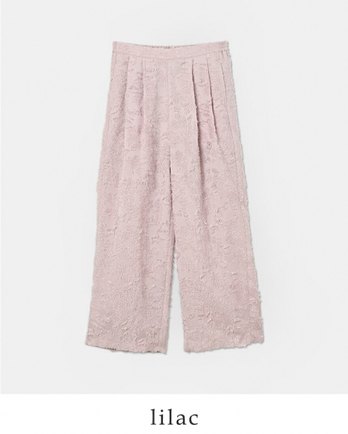whyto ホワイト ジャガード スラックス パンツ “jacquard slacks