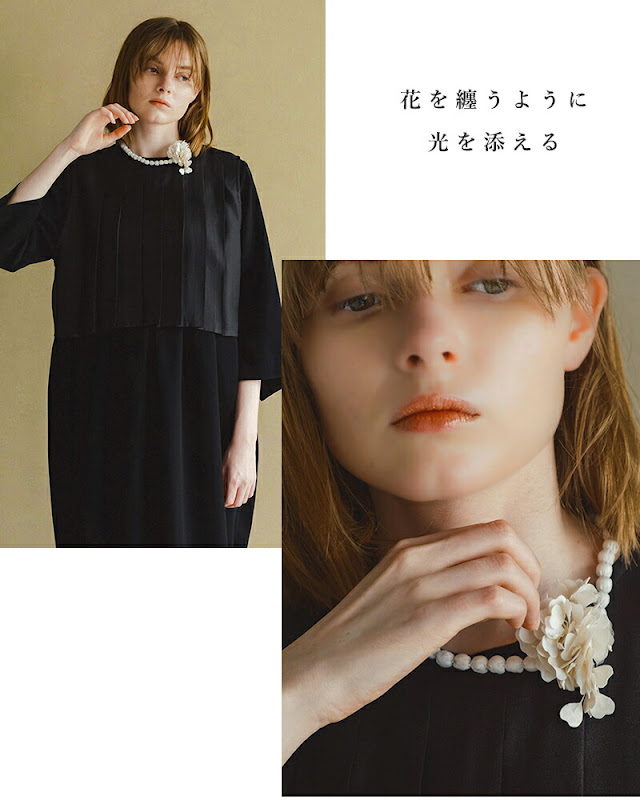 whyto ホワイト 2way フラワー ブローチネックレス “2way flower