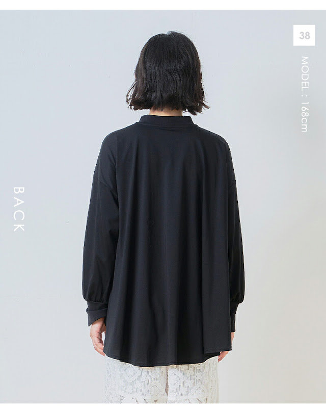 whyto ホワイト Aライン フレア ロングスリーブ Tシャツ “A line flare