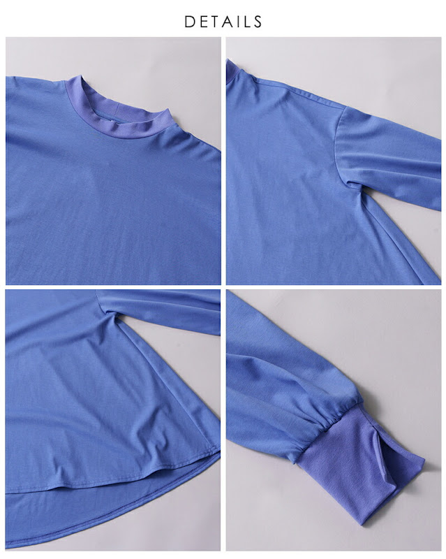 whyto ホワイト Aライン フレア ロングスリーブ Tシャツ “A line flare