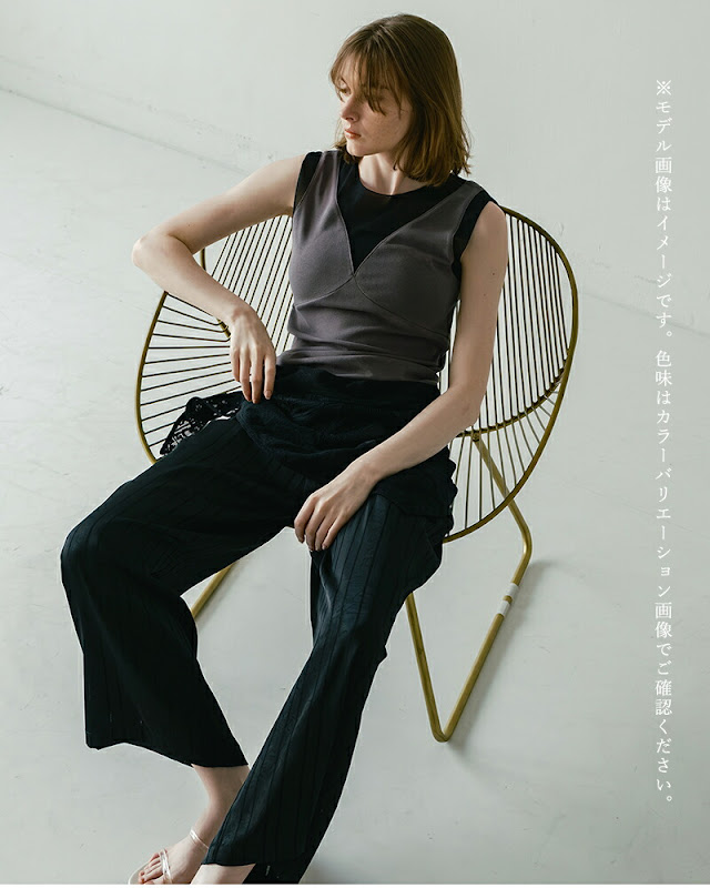 whyto ホワイト シアー コンビネーション 2way タンクトップ “sheer