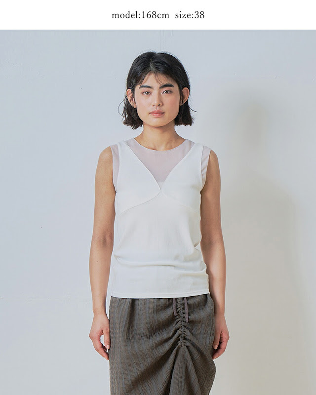 whyto ホワイト シアー コンビネーション 2way タンクトップ “sheer