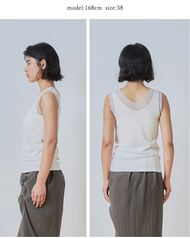 whyto ホワイト シアー コンビネーション 2way タンクトップ “sheer