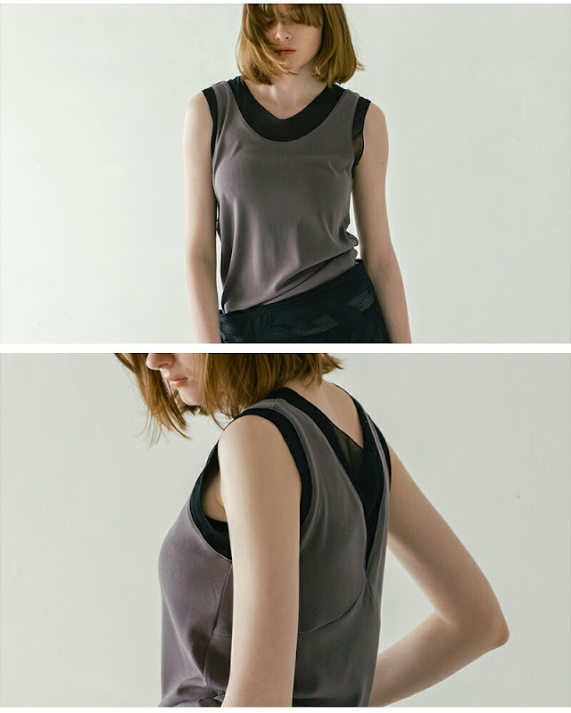 whyto ホワイト シアー コンビネーション 2way タンクトップ “sheer