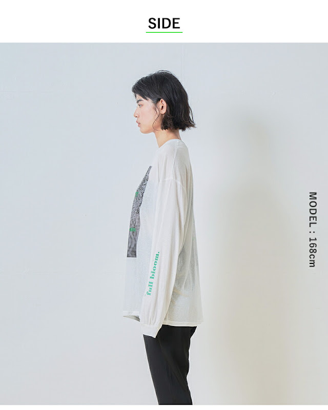 whyto ホワイト 2way シアープリント ロングスリーブ Tシャツ “2way