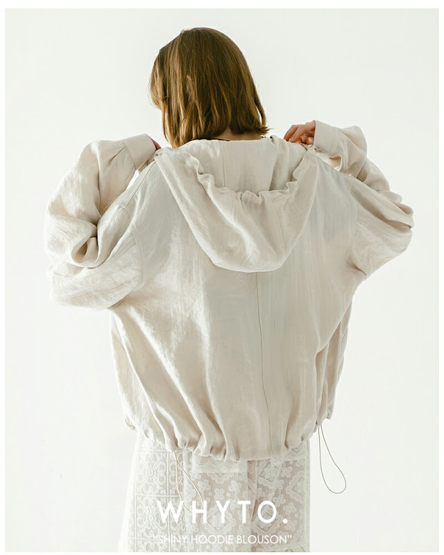 whyto ホワイト シャイニー フーディー ブルゾン “shiny hoodie