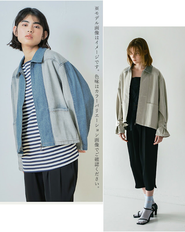 whyto ホワイト コットンデニム ダブルジップ ジャケット “denim zip