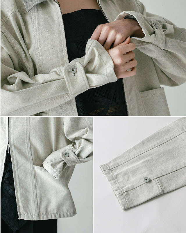 whyto ホワイト コットンデニム ダブルジップ ジャケット “denim zip