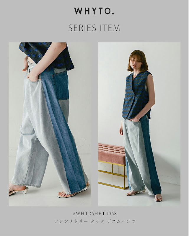 whyto ホワイト コットンデニム ダブルジップ ジャケット “denim zip
