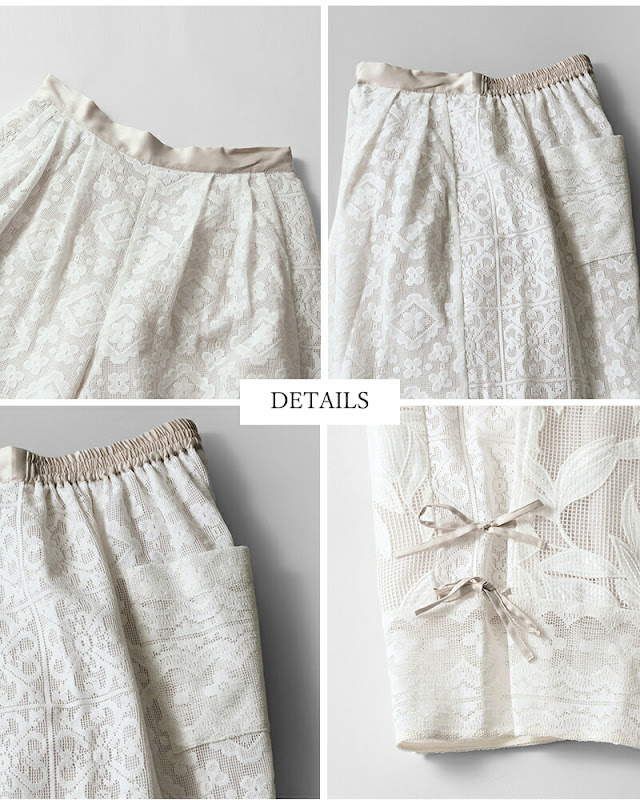 whyto ホワイト レース コンビネーション パンツ “lace combination