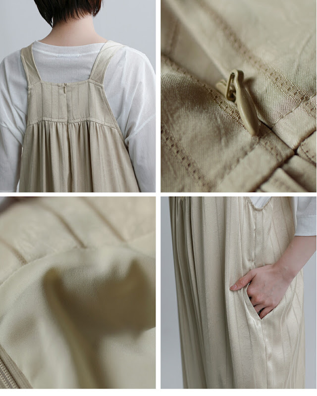 whyto ホワイト レースサテン オーバーサイズ サロペット “lace stain