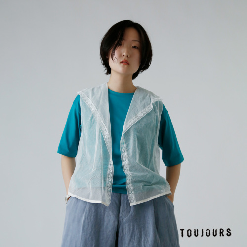 トゥジュー toujours ジレ TOUJOURS トゥジュー ファイン コットン ソフト チュール ジレ